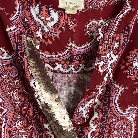 Tiny Anthropologie Devas Popover Sequin Blouse Top - Picture 2 of 8